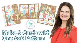 Make 3 Cards using One 6x6 Pattern | Happy Square Sheets Vol. 2