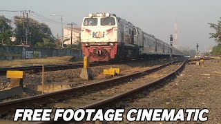 Jayakarta with CC 206 13 19 SDT Locomotives passing Sepanjang station - Free Footage Cinematic