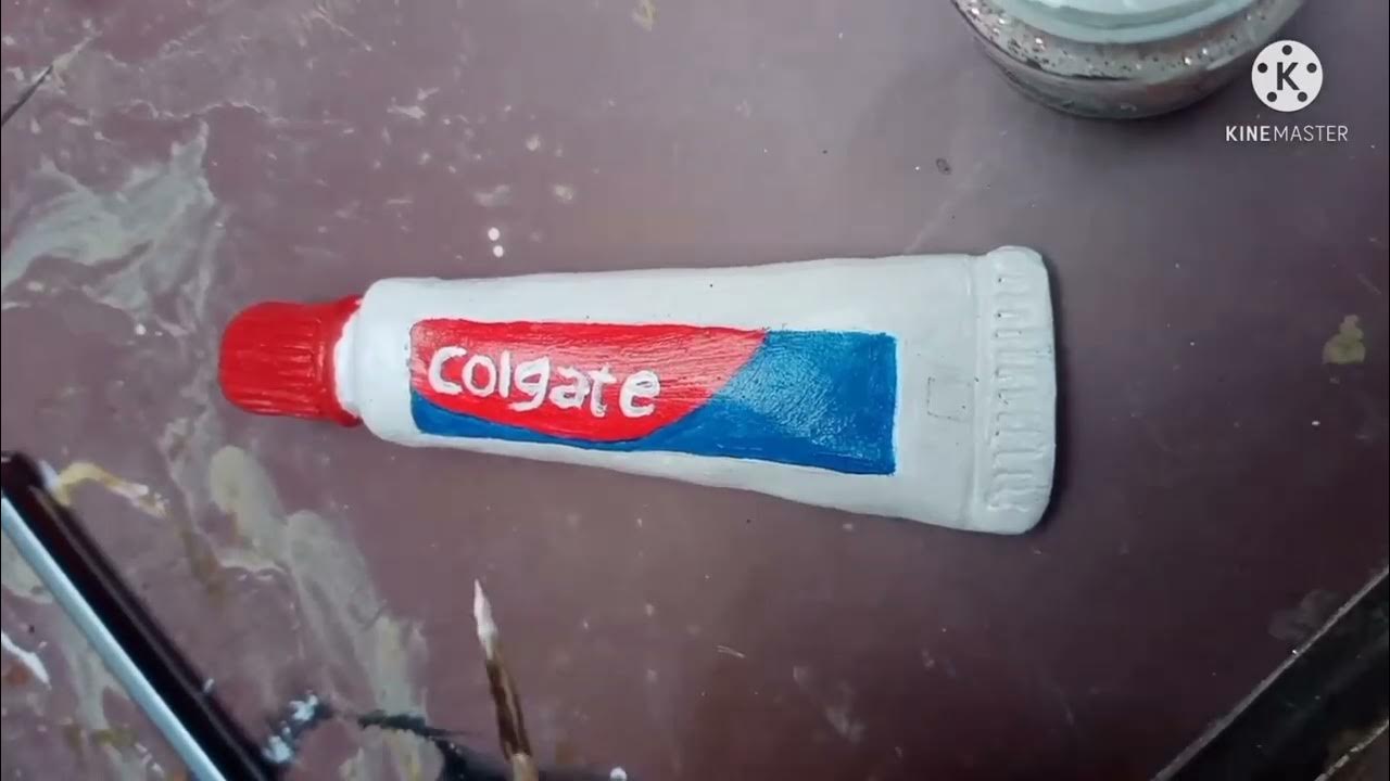 making a Colgate with clay . mitti se Colgate kaise bnaye .how to make