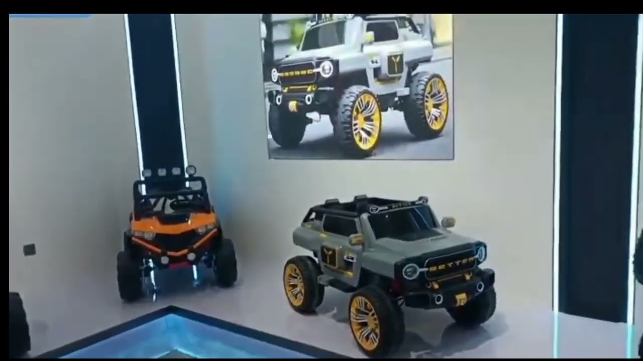 Children’s ride-on car supplier showroom from China. Many cars