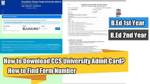 HOW To Download CCS University Exam Admit Card 2022