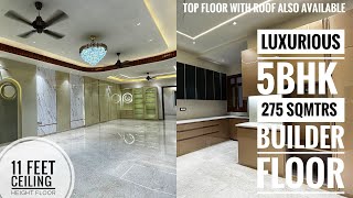 LUXURY 5BHK 275 SQMTRS INDEPENDENT BUILDER FLOOR | 11 FEET CEILING HEIGHT | INDIRAPURAM#house #sale