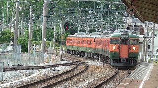 2019年6月12日　115系 湘南色 5両編成運転!! しなの鉄道(S25編成＋S3編成)　戸倉駅 入換･入線･発車