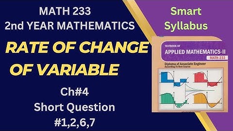 DAE MATH 233| 2nd Year Applied Mathematics| Short Question#1,2,6,7 of ch#4| @UFDAcademy.