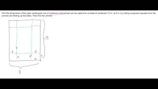 Optimization: Maximizing Volume of Box Made from Cutting Corners (set-up)