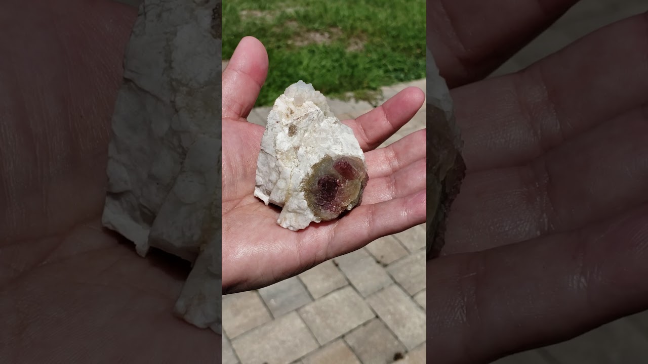 119 G Rare Watermelon Tourmaline in Albite Cleavelandite Quartz Crystal Matrix + Shades Of Blue Grey