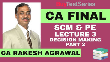 CA Final SCM & PE Video lecture 3 Decision Making Part 2 by CA Rakesh Agrawal