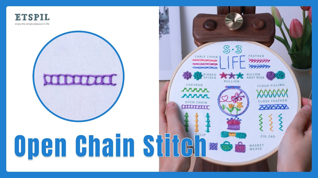 【⛓Open Chain Stitch】Beginner Friendly Hand Embroidery | Step by Step ...