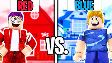 Using ONLY 1 COLOR In a BLOXBURG BUILD CHALLENGE! (JUSTIN vs ADAM!)