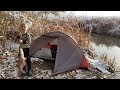 Winter Camping in Desert Snow Storm - 2 Day Fishing Camp Catch & Cook