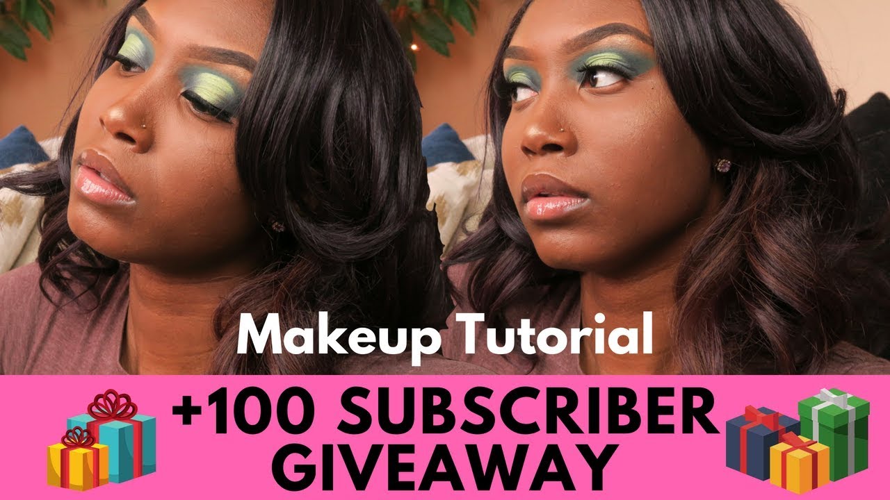 100 SUBSCRIBER GIVEAWAY 2018 | Green Eyeshadow Makeup tutorial (GIVEAWAY CLOSED)