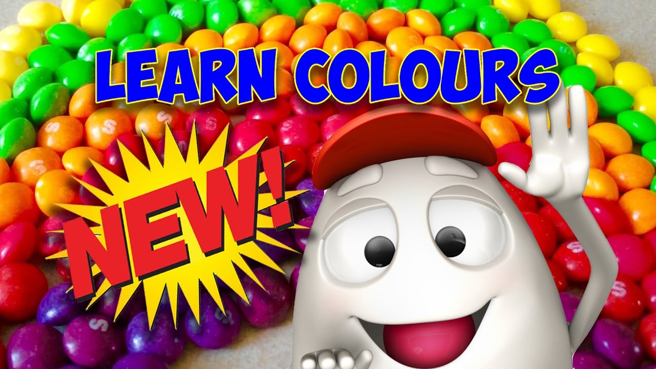 Learn colors with candy Skittles, Surprise eggs and toys YouTube