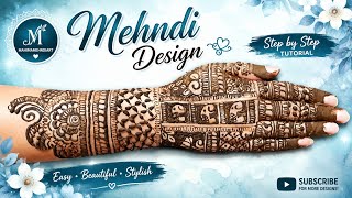 New mehndi design tutorial ||back hand💖🍃#bridalmehndi #newmehndidesign #mehndi #heenadesign