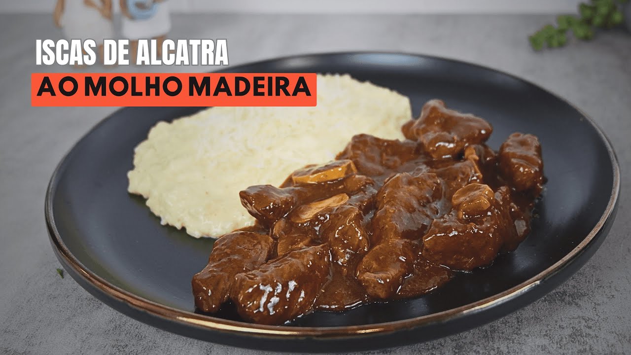 Iscas de alcatra ao molho madeira