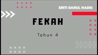 FEKAH (TAHUN 4) - ISTINJAK FEKAH (TAHUN 4) - ISTINJAK
