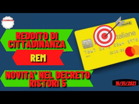 ?? RdC e REM NOVITA' nel DECRETO RISTORI 5