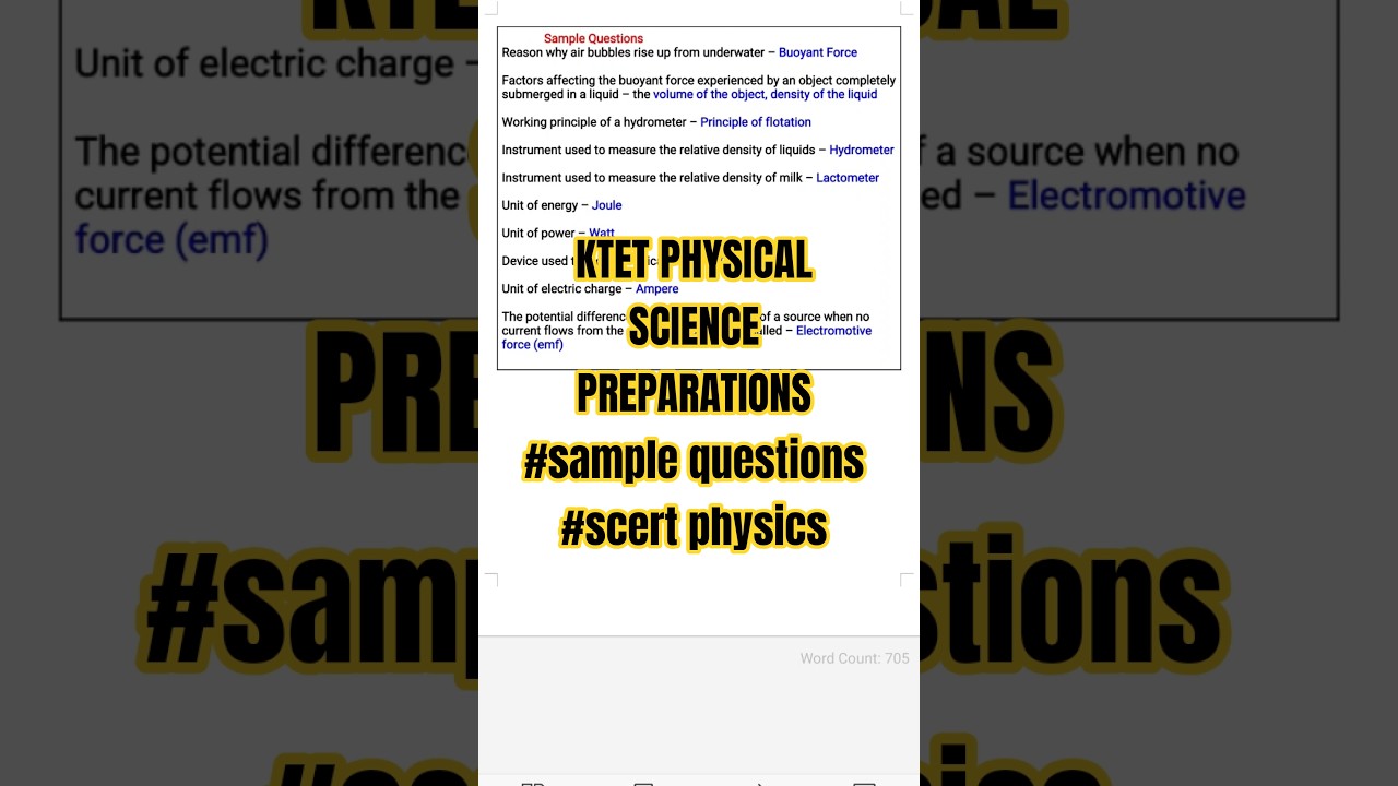 KTET PHYSICAL SCIENCE 