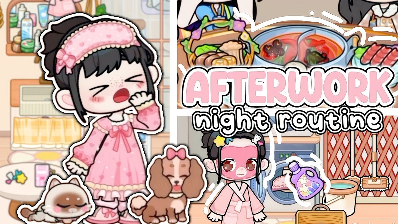 Вечерняя рутина после работы (горячее блюдо, караоке, стирка, уход за кожей) 🥘🌝✨️ | Ролевая игра ...