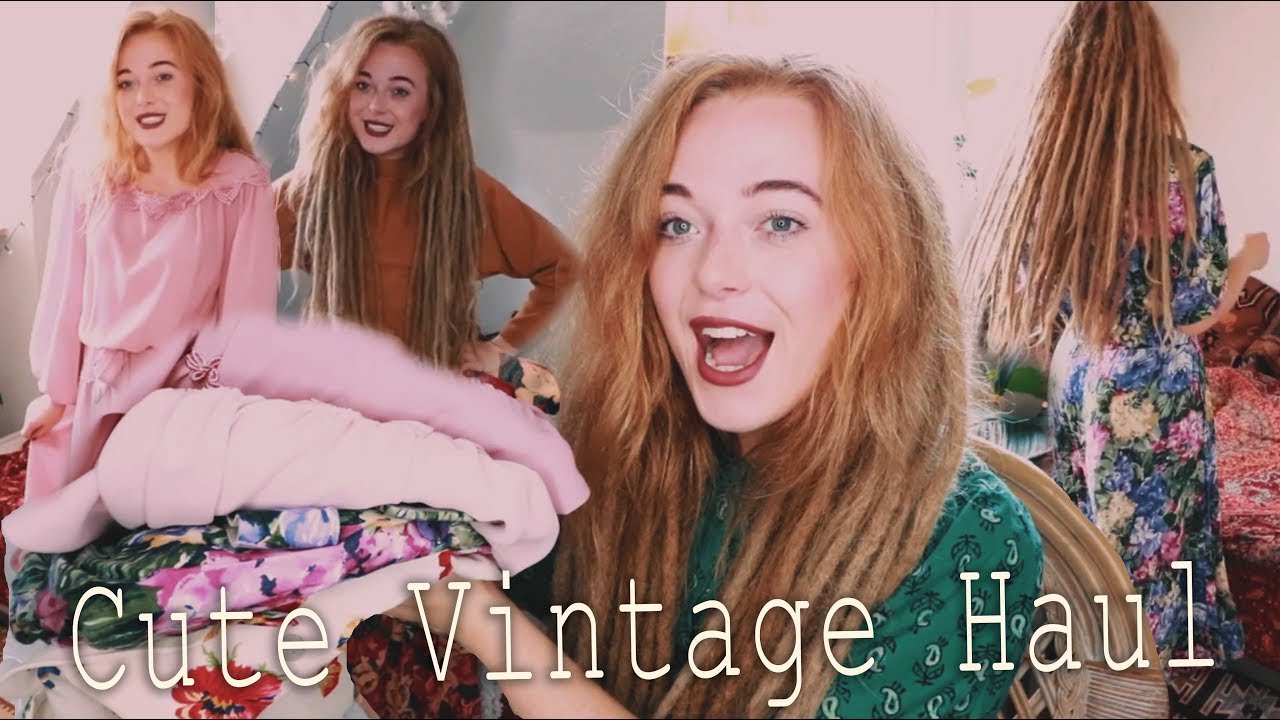 Cute vintage clothing first impression try on haul YouTube