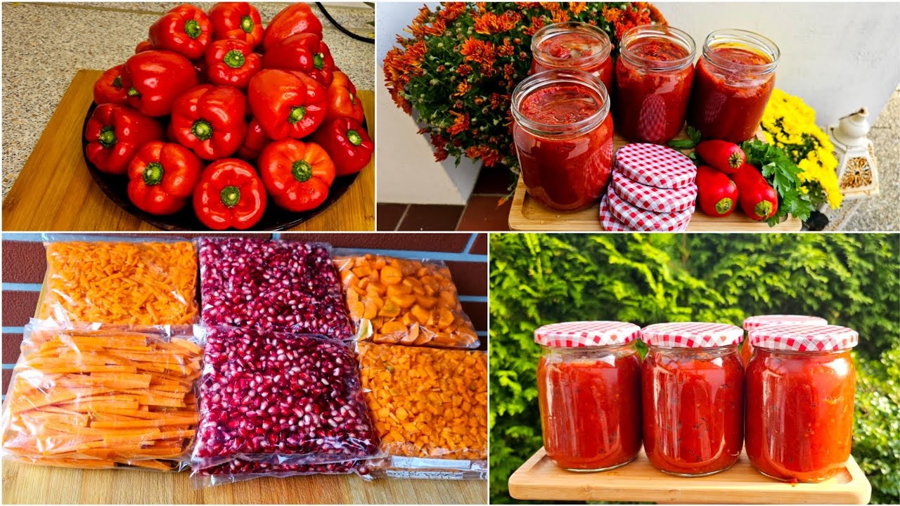 روتين كلو افادة👌 طريقة تحضير دبس الفليفلة🌶 لتخزين أطول فترة ،تفريز الرمان  والجزر🥕🙆‍♀️