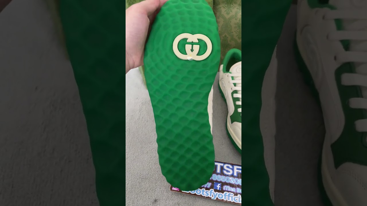 G-UCCI SNEAKERS GG LEATHER MONOGRAM LOGO 749896 AAB79 9148