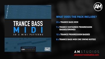Trance Midi - 50 X Bass Patterns -  allanmorrowstudios.com