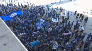 Entrada afición Real Oviedo en León.