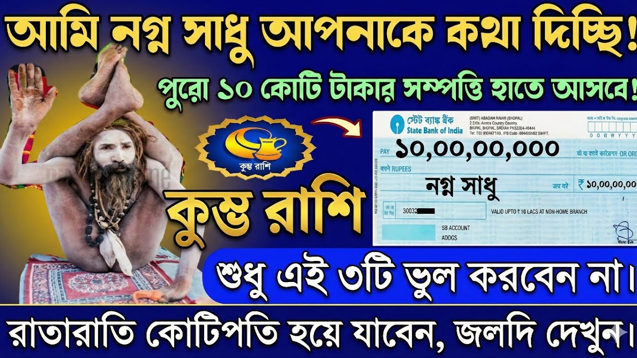 কুম্ভ রাশি, ১৭ জানুয়ারি নাগা সাধু কথা দিচ্ছি, তুমি ১০ কোটি টাকার মালিক হবে