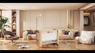 Braha Smart Baby Crib Voice Control, Electric Height Adjustment, All-Round Baby Care