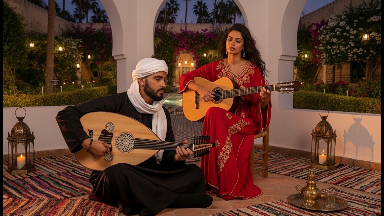 Calm by the Andalusian Coast  Instrumental Arabic Oud & Spanish Guitar