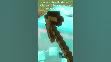breaking different kinds of diamond blocks, BUT with a wood pickaxe #shorts #minecraft