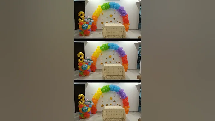 3rd Birthday special Rainbow Theme Decoration|Rainbow Theme Decoration|Birthday special Decoration
