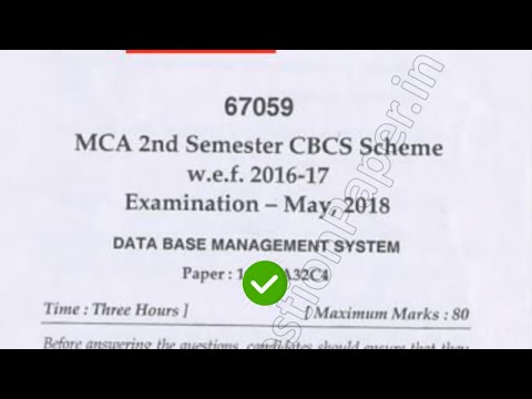 2018 Mdu MCA 2nd Sem Database Management System Question Paper