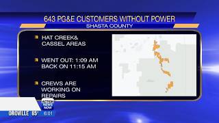 PG&E outage hits Hat Creek and Cassel areas of Shasta County