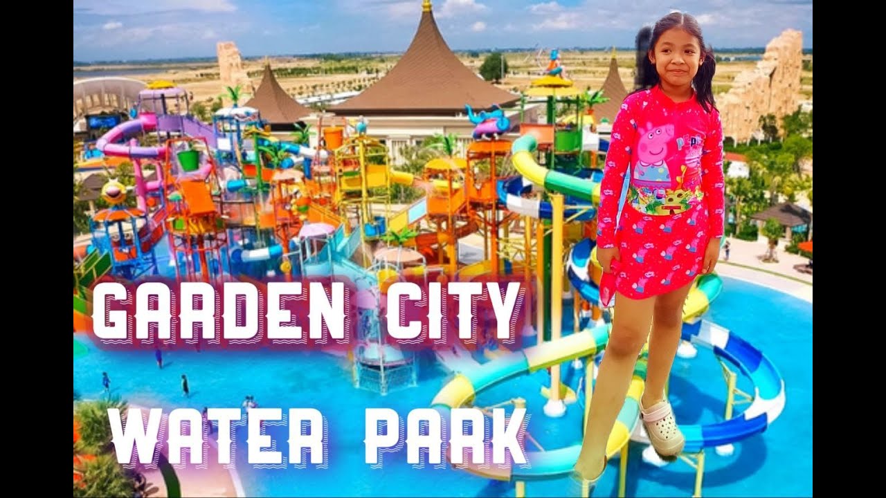 សួនទឹកកំសាន្តខ្នាតធំ Garden City Water Park in Phnom Penh, Vlog rathars travel YouTube