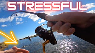 COHO BATTLE: Long FIGHT with a coho stuck in the current
