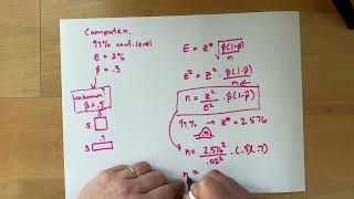 How to compute a sample size, n, based on a given margin of error (proportions)