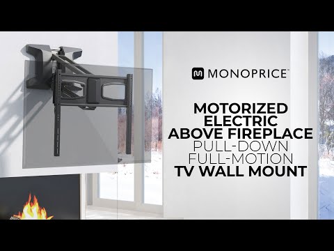 44168 Assembly and Installation Monoprice Motorized Electric Above  Fireplace Pull-Down TV Wall Mount - YouTube