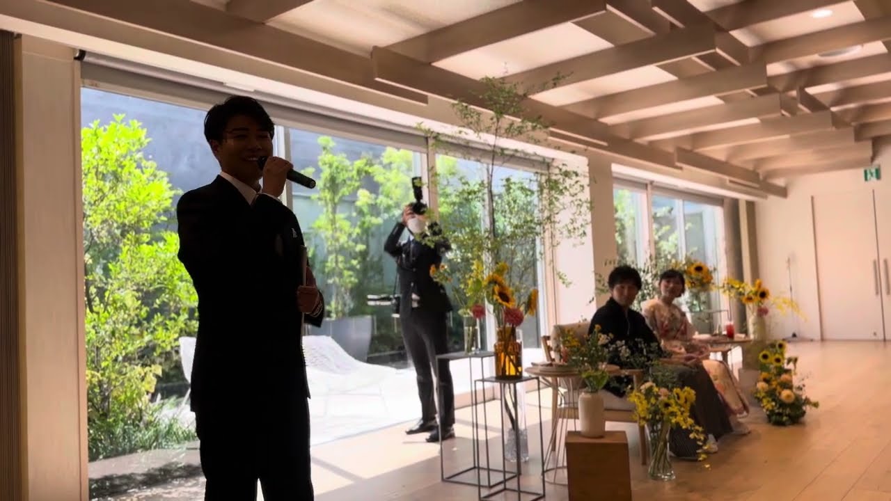 友達の結婚式にて山本譲二さんの「花も嵐も」歌いました。