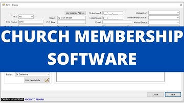 Church Membership 1.0: Church Membership Software