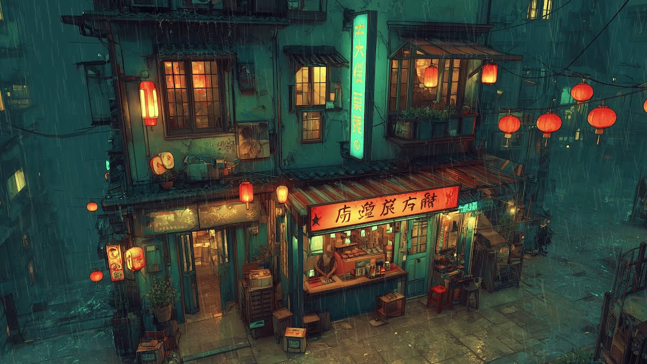 All Night Lofi Hip Hop Stream 🌙 live focus music for study, work and mental clarity | Rainy Ryokan