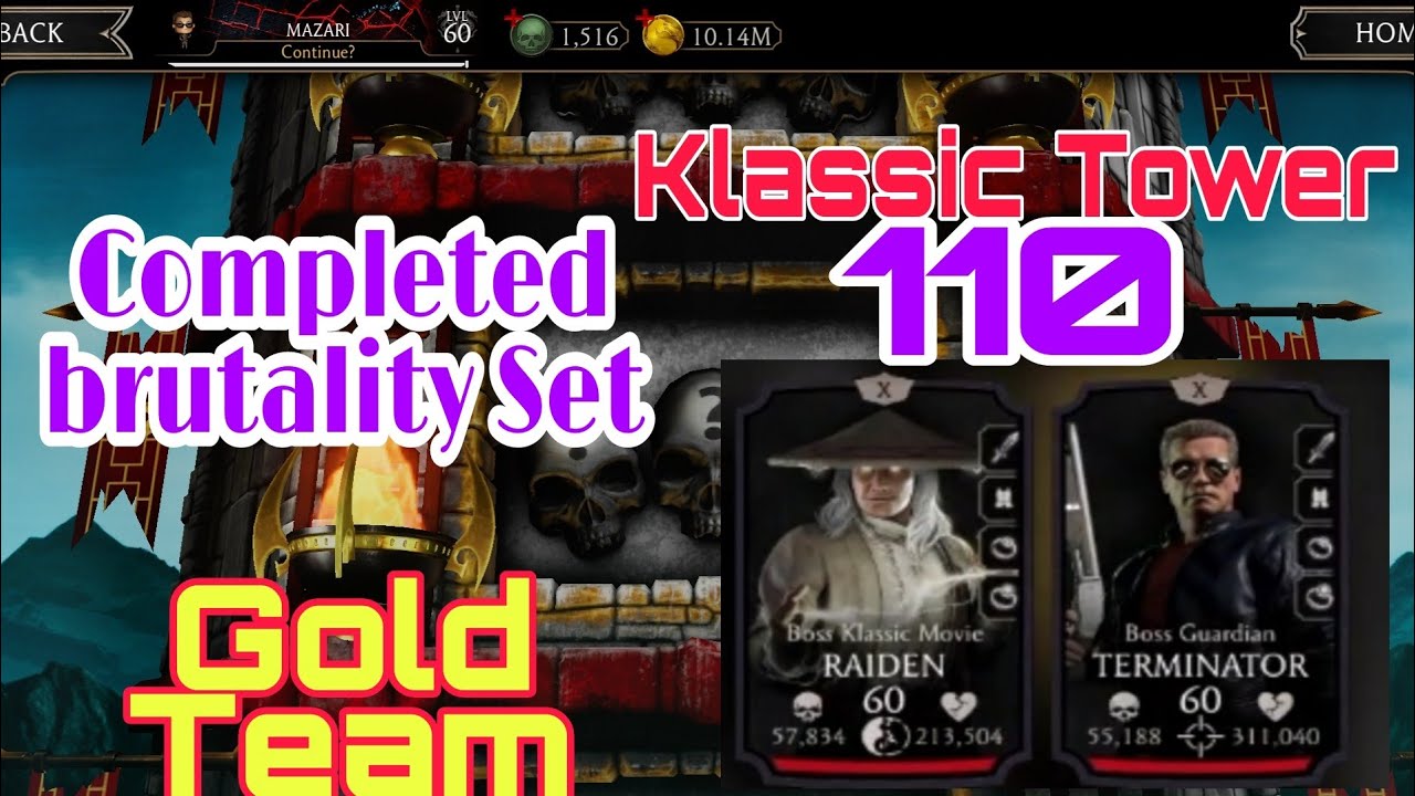 Klassic Tower 110 with Gold Team in 1 Try | completed brutality set