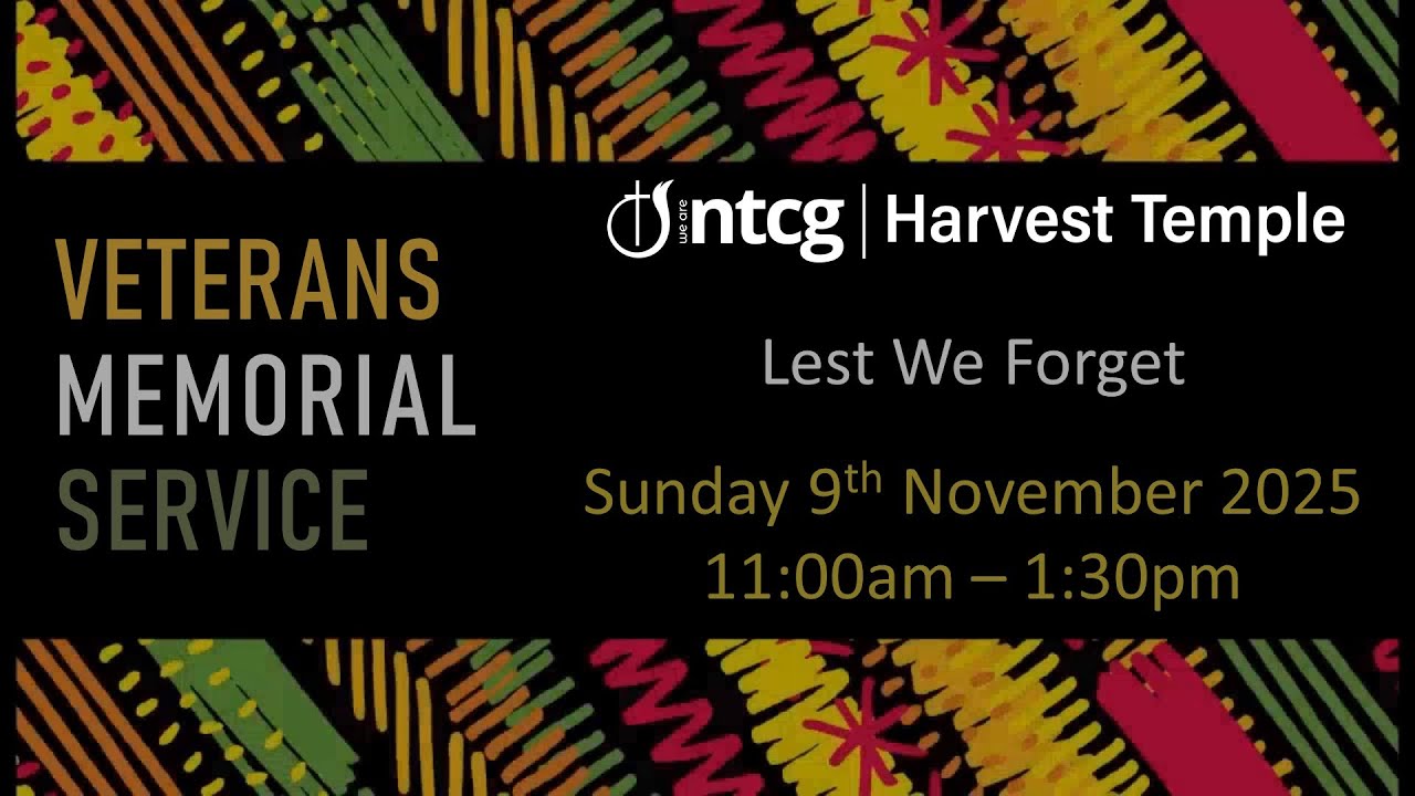 Harvest Temple Live Stream - Memorial Service Sunday 9th November 2025