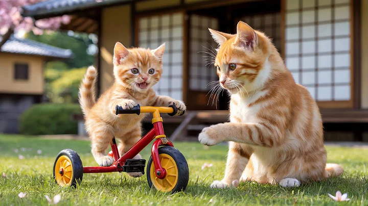 Mama Cat Saves Kitten Falls Into the Swimming Pool Dry Fur, Cook and Lulling Kitten to Sleep 😿❤️
