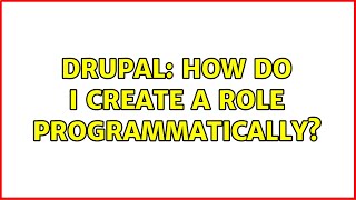 Famous Drupal: How do I create a role programmatically? Wealth