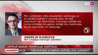 Liepājā sadur tramvaja vadītāju