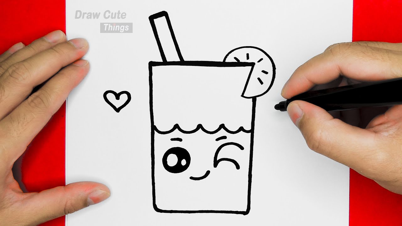 How to Draw Cute Summer Drink, Draw Cute Things - YouTube