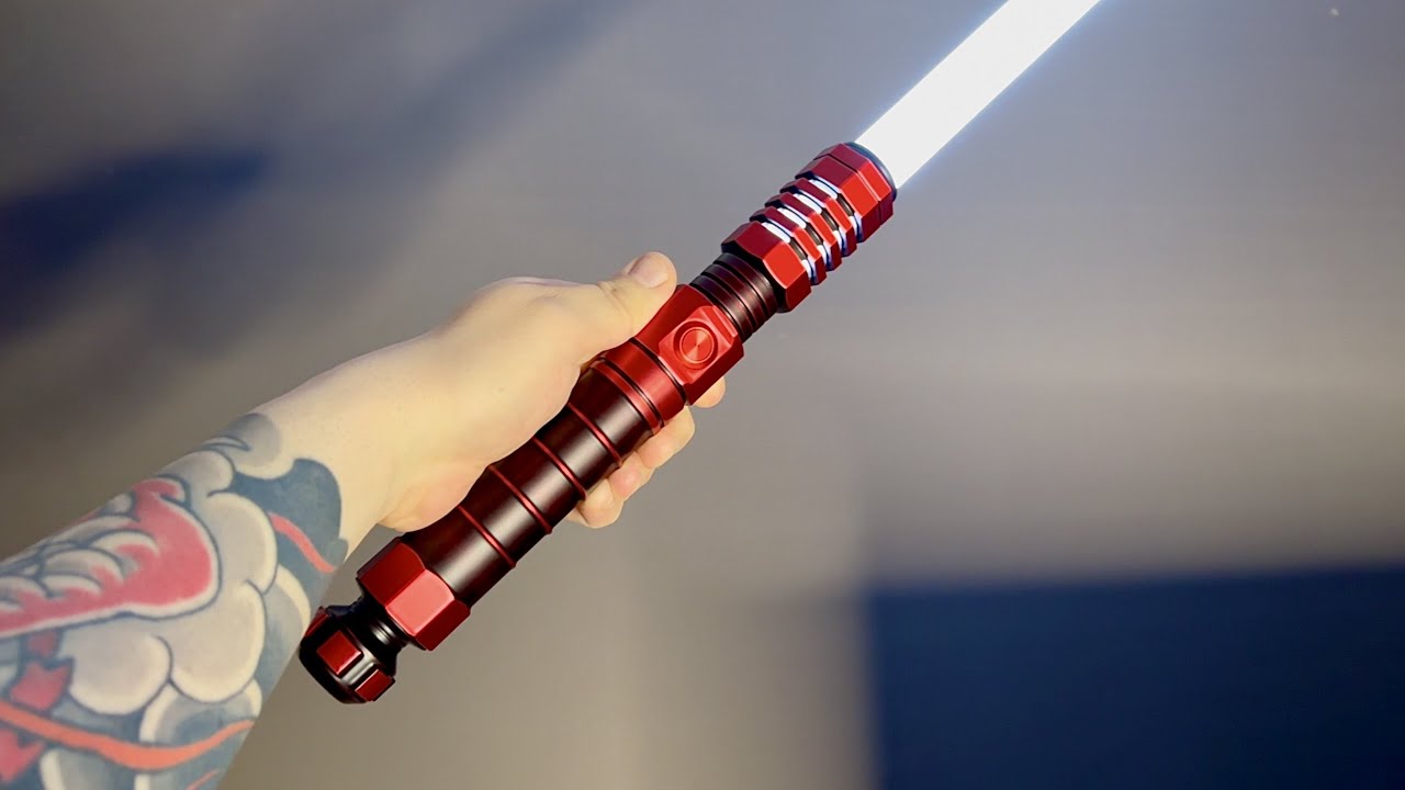 BEST LOOKING SABERTRIO LIGHTSABER Custom Red Dolovite Neopixel YouTube