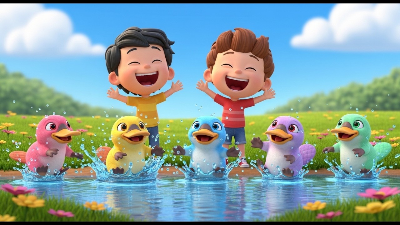 Пять маленьких утконосов плещутся, плещутся, плещутся! | Веселая австралийская песенка про животн...