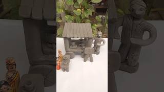 Miniature clay chai stall 😍 #shortsfeed #shorts #clayart #miniatureart #chai